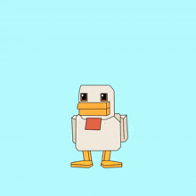 a cartoon of a capybara dressed as a chicken with a yellow beak