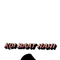 a man in a white shirt stands in front of a sign that says " koi baat nahi "
