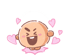 shooky bt21 excited jumping hearts
