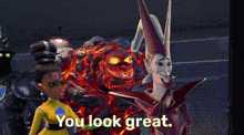 a cartoon character says " i said i almost forgot " in front of a lava monster