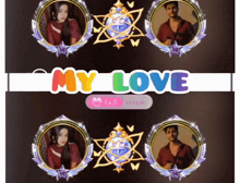 a picture of a man and a woman with the words " my love " on the bottom