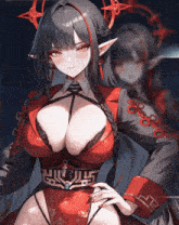 a drawing of a girl with huge breasts and a belt that says g on it