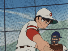 a baseball player wearing a hat with the letter e on it