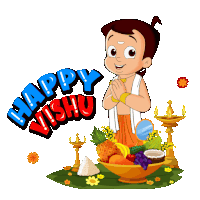 Happy Vishu Chhota Bheem Sticker - Happy Vishu Chhota Bheem Vishu Ki Shubhkamnaye Stickers