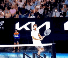 Daniil Medvedev Jumping Backhand GIF - Daniil Medvedev Jumping Backhand Tennis GIFs