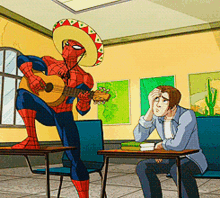 Spiderman Guitar GIF - Spiderman Guitar Stressed GIFs