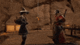 a witch and a knight are standing next to each other