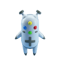 a cartoon character with a plus sign on it 's face