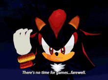 Shadow The Hedgehog Theres No Time For Games GIF - Shadow The Hedgehog Theres No Time For Games Farewell GIFs