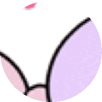 a close up of a purple and pink circle with a black border .