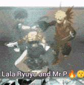 a picture of lala ruyu and mr. p.