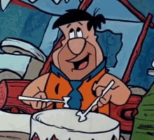 Fred Flintstone The Flintstones GIF - Fred Flintstone The Flintstones Drum Sticks GIFs