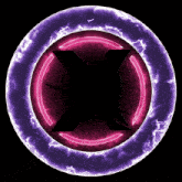a purple circle with a glowing x in the center