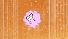 a cartoon drawing of a cloud with a face and a mouth