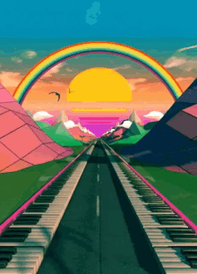 Tripped Roadtrippin GIF - Tripped Roadtrippin Rainbow GIFs
