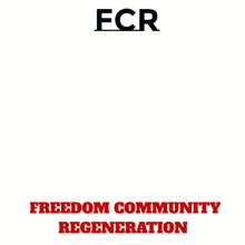 a poster for freedom community regeneration has a blue bird on it
