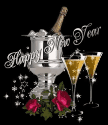 Happy New Year Celebrate GIF - Happy New Year Celebrate Wine GIFs