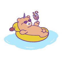 bear kawaii pool water float