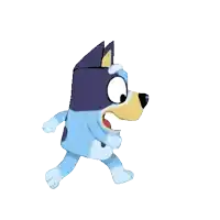 a cartoon dog is jumping in the air with its arms outstretched
