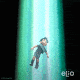 a poster for the movie elio shows a boy floating in the air