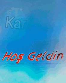 a blue background with the word kardelen in white letters