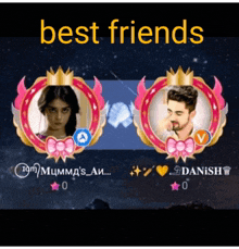 a picture of a girl and a man with the words best friends above them
