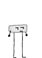 a cartoon drawing of a bottle with arms and legs .