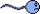 a pixel art drawing of a blue object with a chain .