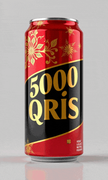 a red and black can of 5000 qris