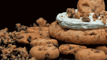 Crumbl Cookies Blue Monster Featuring Chips Ahoy Cookie GIF