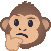 a monkey with a hand on its chin making a face