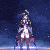 a girl in a purple dress is holding a red heart in her hand .