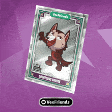a card with a coyote on it that says veefriends