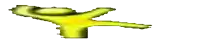 a pixel art drawing of a yellow object with the letter s on it