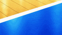 a blue and yellow background with a white line on the right