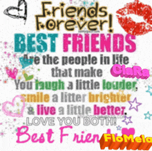 a poster that says " friends forever best friends "