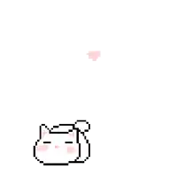 a pixel art drawing of a hand with a heart in the background .