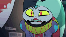a cartoon character with a scarf around his neck and a heart on his head