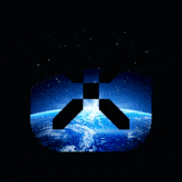 a black and white image of the earth with a checkered x in the middle