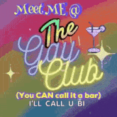 a sign that says meet me @ the gay club