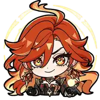 a cartoon drawing of a girl with red hair and yellow eyes