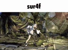 a screenshot of a video game with the words sur4f at the top