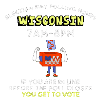 Wisconsin Wi Sticker - Wisconsin Wi Election Day Polling Hours Stickers