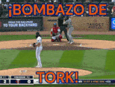 a baseball game is being played in front of a target field sign