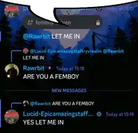 a screenshot of a discord conversation between rawrbit and lucid-epicamazingstaff