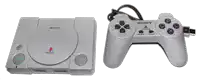 a sony playstation console and a sony controller