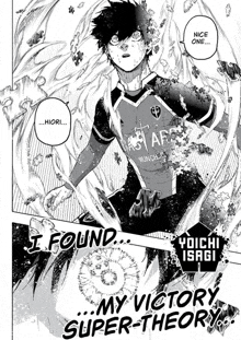 a black and white drawing of a boy in a soccer uniform with the words `` i found my victory super theory '' .