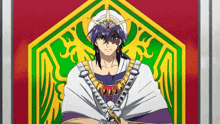 a man with a sword and a crown on his head