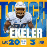 an advertisement for a football player named ekelter