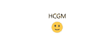 a yellow smiley face with the words hcgm behind it